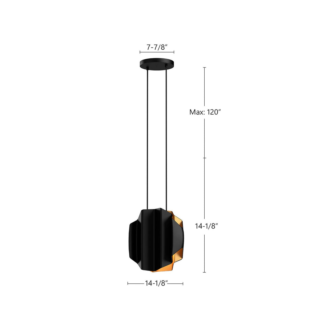Kuzco Canada - PD58014-BK/GD - Two Light Pendant - Akira - Black/Gold