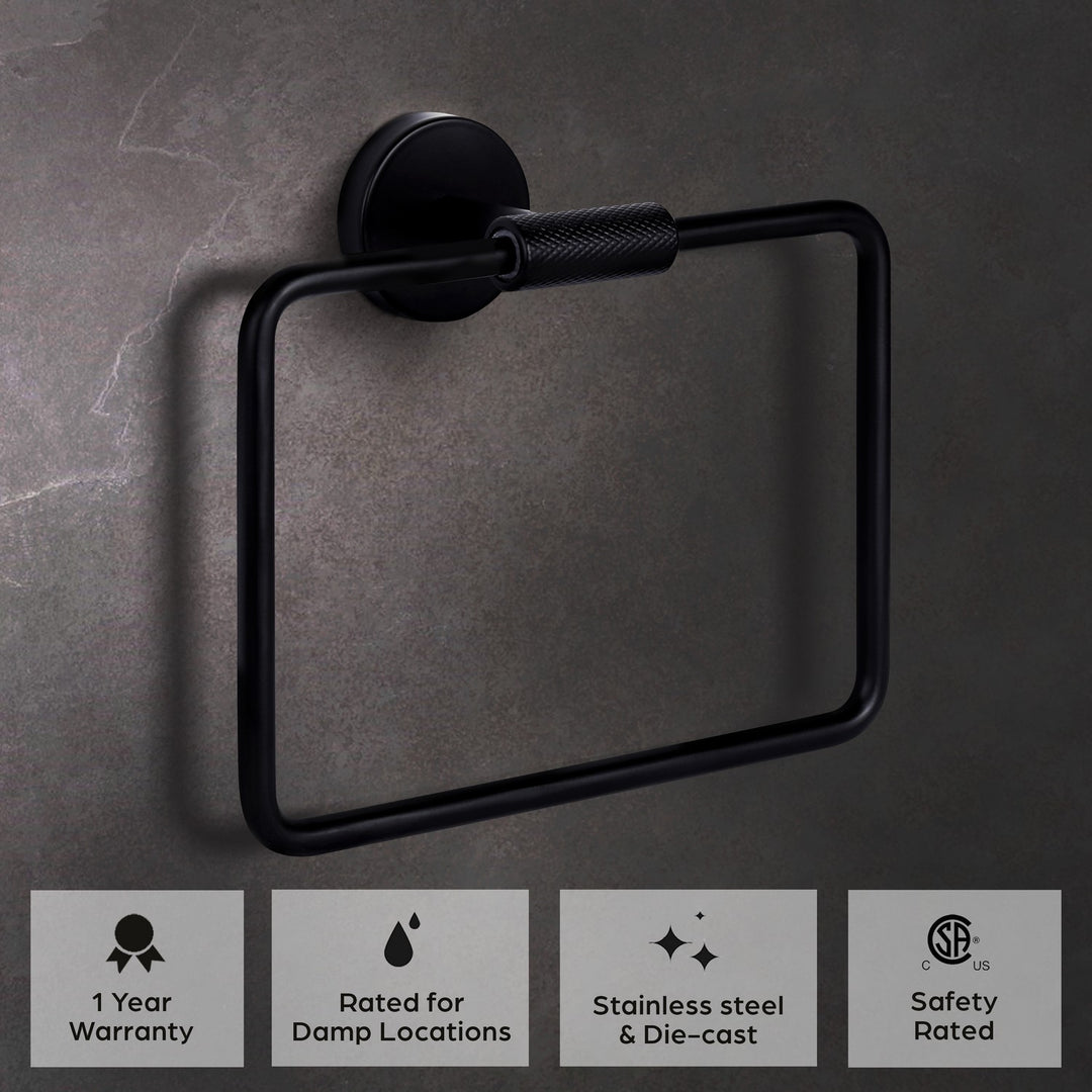 Canarm Canada - BA108A09BK - Towel Ring - Varen - Matte Black