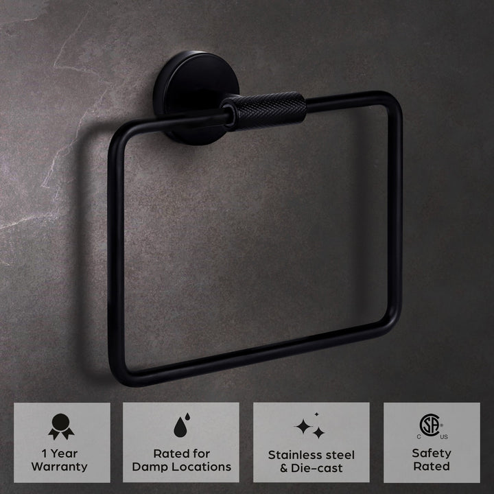 Canarm Canada - BA108A09BK - Towel Ring - Varen - Matte Black