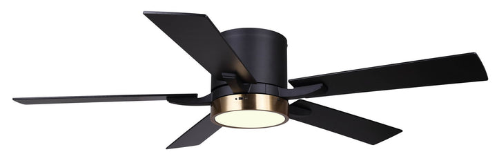 Quinn 52"Ceiling Fan in Matte Black And Gold - available from The Lighting Shoppe, trusted by Canadian homeowners