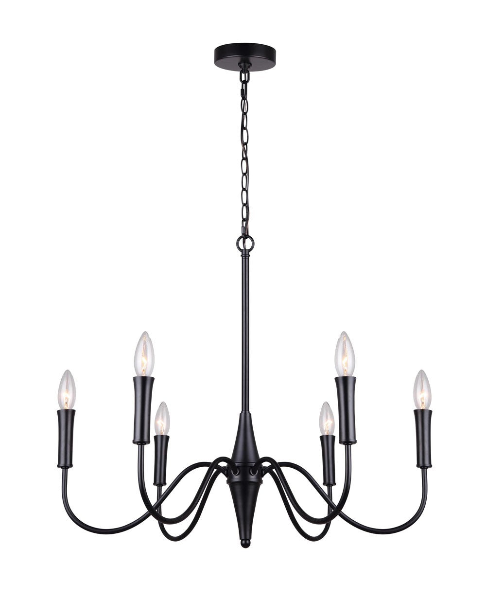 Brielle Six Light Chandelier in Matte Black - available from The Lighting Shoppe, trusted by Canadian homeowners