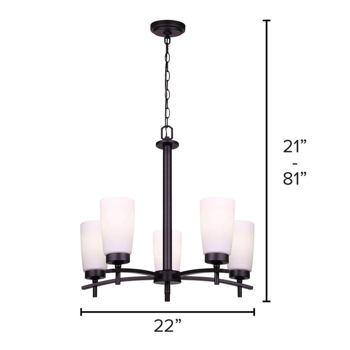 Canarm Canada - ICH326A05BK - Five Light Chandelier - Portia - Matte Black