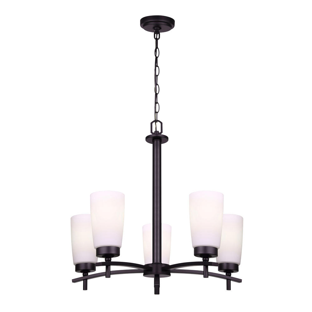 Portia Five Light Chandelier in Matte Black - available from The Lighting Shoppe, trusted by Canadian homeowners