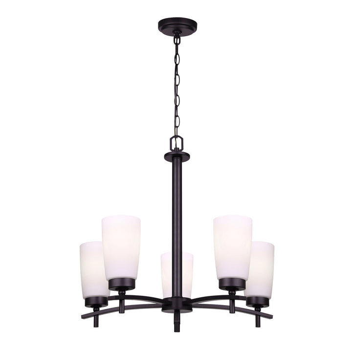 Portia Five Light Chandelier in Matte Black - available from The Lighting Shoppe, trusted by Canadian homeowners