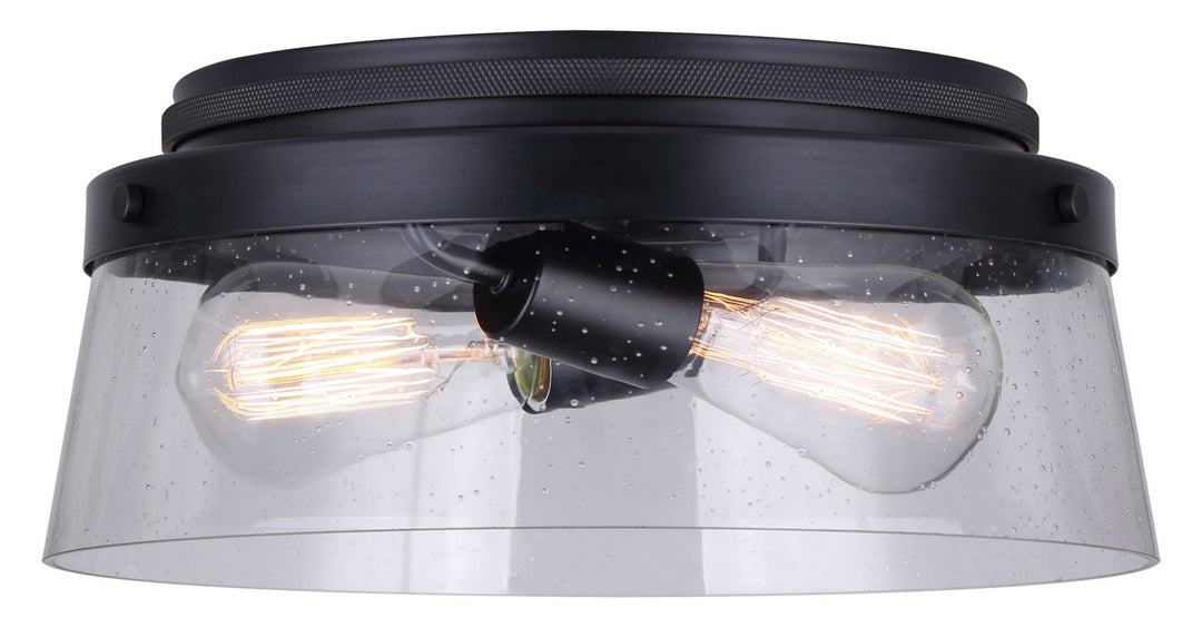Declan Two Light Flush Mount in Matte Black - available from The Lighting Shoppe, trusted by Canadian homeowners