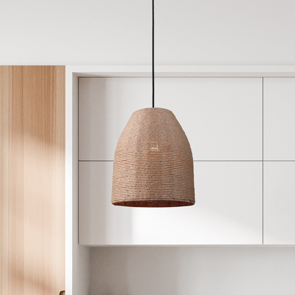 Canarm Canada - IPL785B01BKR - One Light Pendant - Aubrie - Matte Black/Rope Color