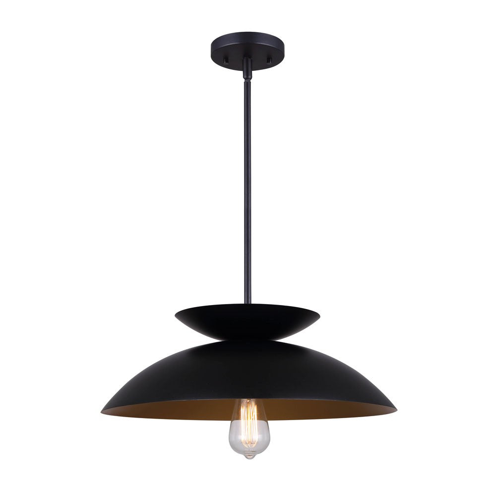 Ziva One Light Pendant in Matte Black - available from The Lighting Shoppe, trusted by Canadian homeowners