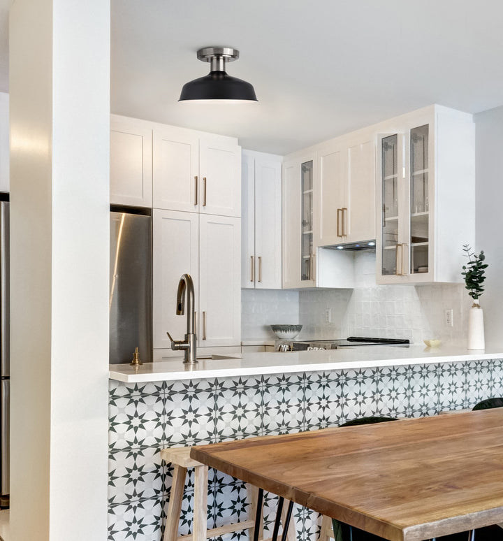 Canarm Canada - ISF1055A01BKN - One Light Semi-Flush Mount - Bello - Brushed Nickel/Matte Black