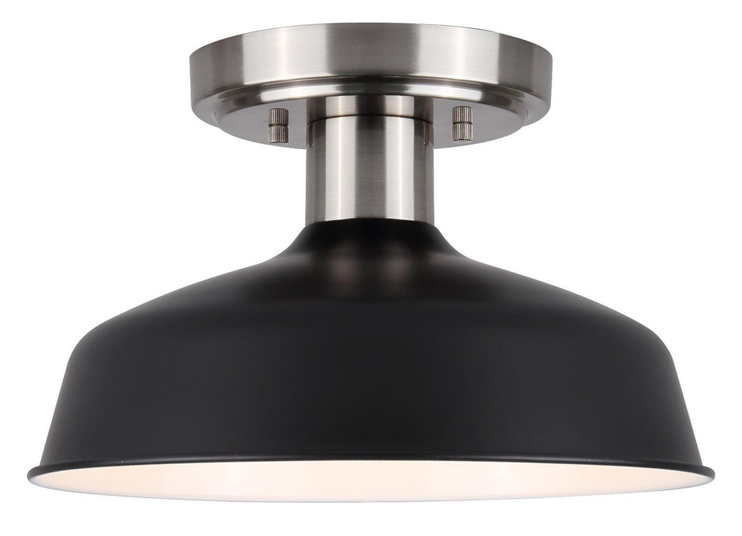Bello One Light Semi-Flush Mount in Brushed Nickel/Matte Black - available from The Lighting Shoppe, trusted by Canadian homeowners