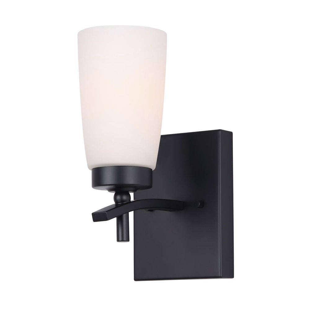 Portia One Light Vanity in Matte Black - available from The Lighting Shoppe, trusted by Canadian homeowners