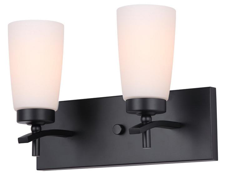 Portia Two Light Vanity in Matte Black - available from The Lighting Shoppe, trusted by Canadian homeowners