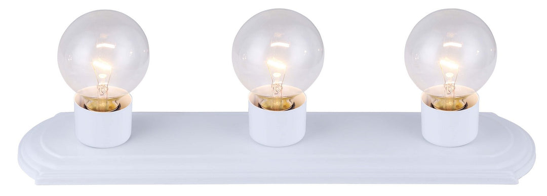 Vanity Three Light Vanity in White - available from The Lighting Shoppe, trusted by Canadian homeowners