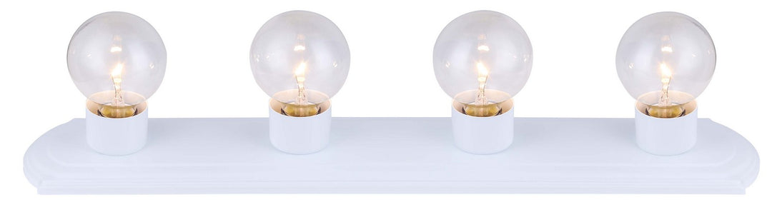 Four Light Vanity in White - available from The Lighting Shoppe, trusted by Canadian homeowners