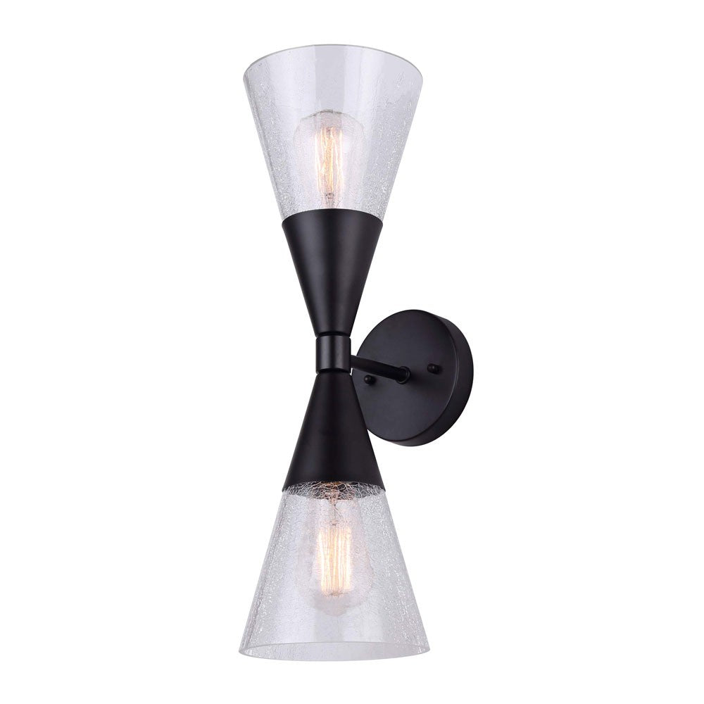 Lillian Two Light Wall Sconce in Matte Black - available from The Lighting Shoppe, trusted by Canadian homeowners