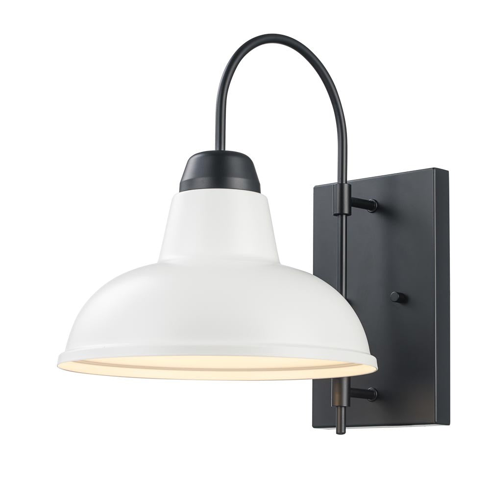 Gaviota One Light Outdoor Wall Mount in Black/White - available from The Lighting Shoppe, trusted by Canadian homeowners