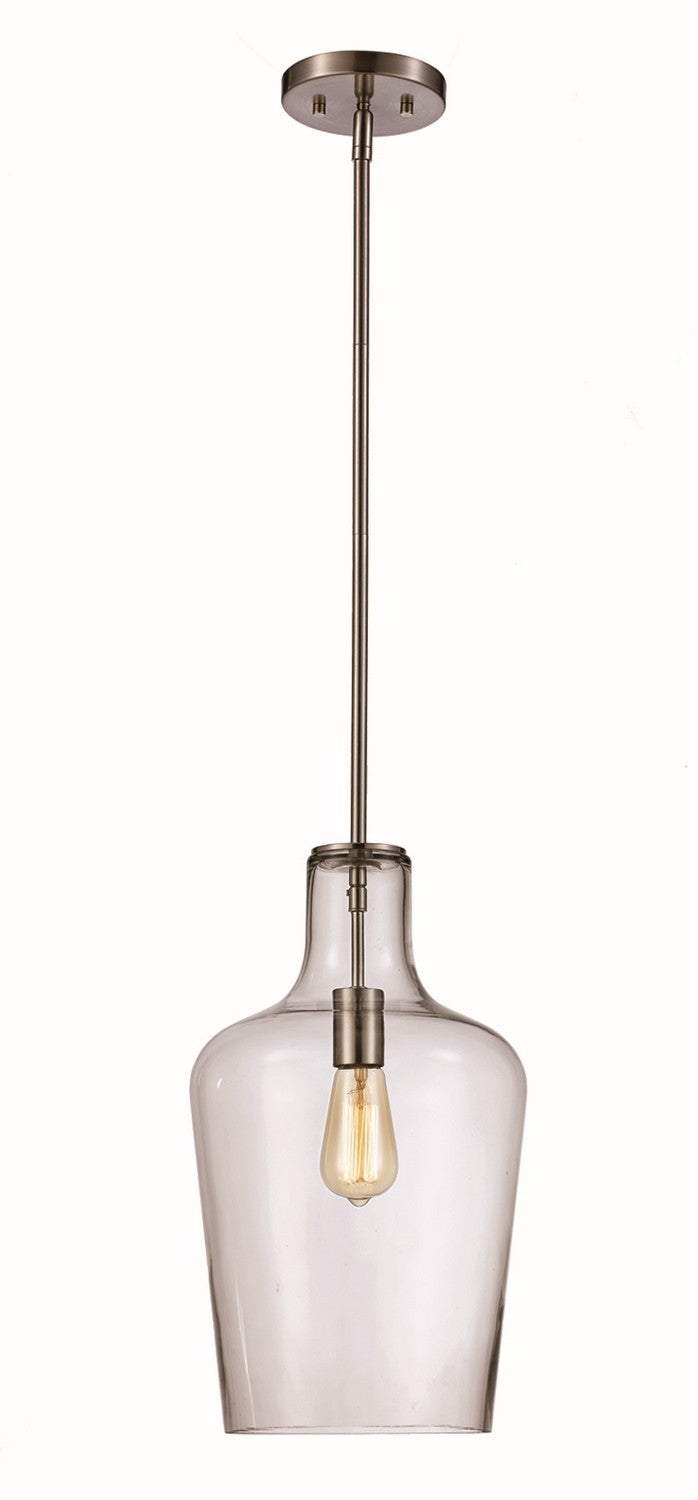 Dorsey One Light Mini Pendant in Brushed Nickel - available from The Lighting Shoppe, trusted by Canadian homeowners