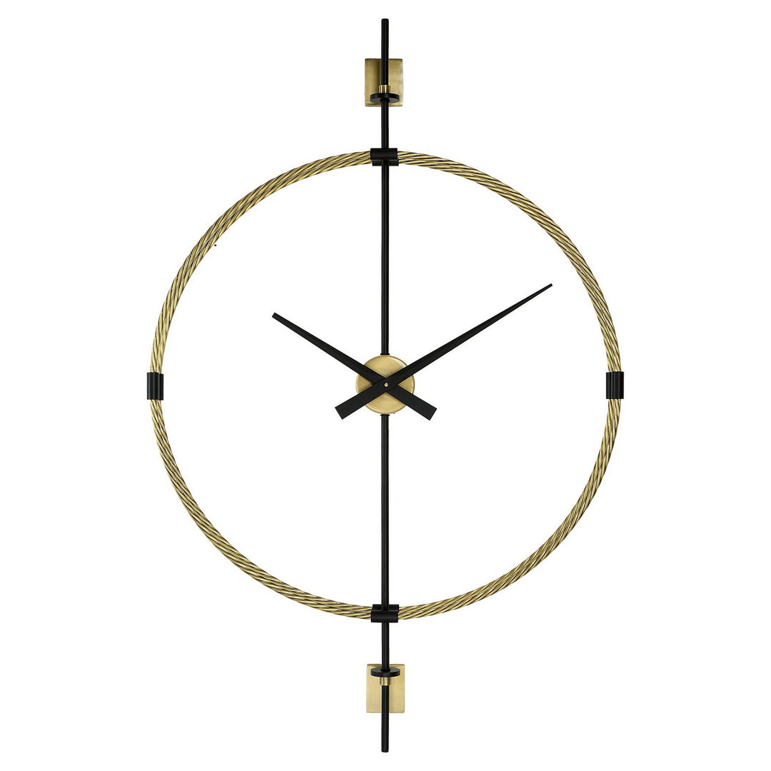Time Flies Wall Clock in Brushed Brass With Satin Black - available from The Lighting Shoppe, trusted by Canadian homeowners
