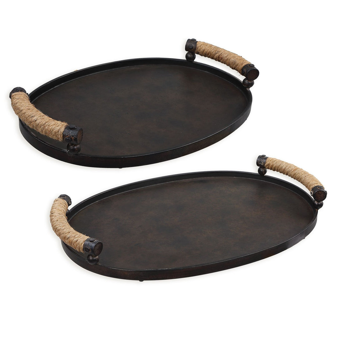 Viggo Trays, Set/2 in Rustic Oxidized Bronze - available from The Lighting Shoppe, trusted by Canadian homeowners