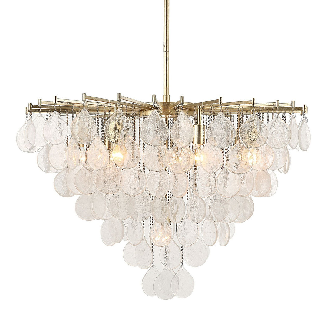 Goccia Eight Light Pendant in Antique Bright Silver Leaf - available from The Lighting Shoppe, trusted by Canadian homeowners