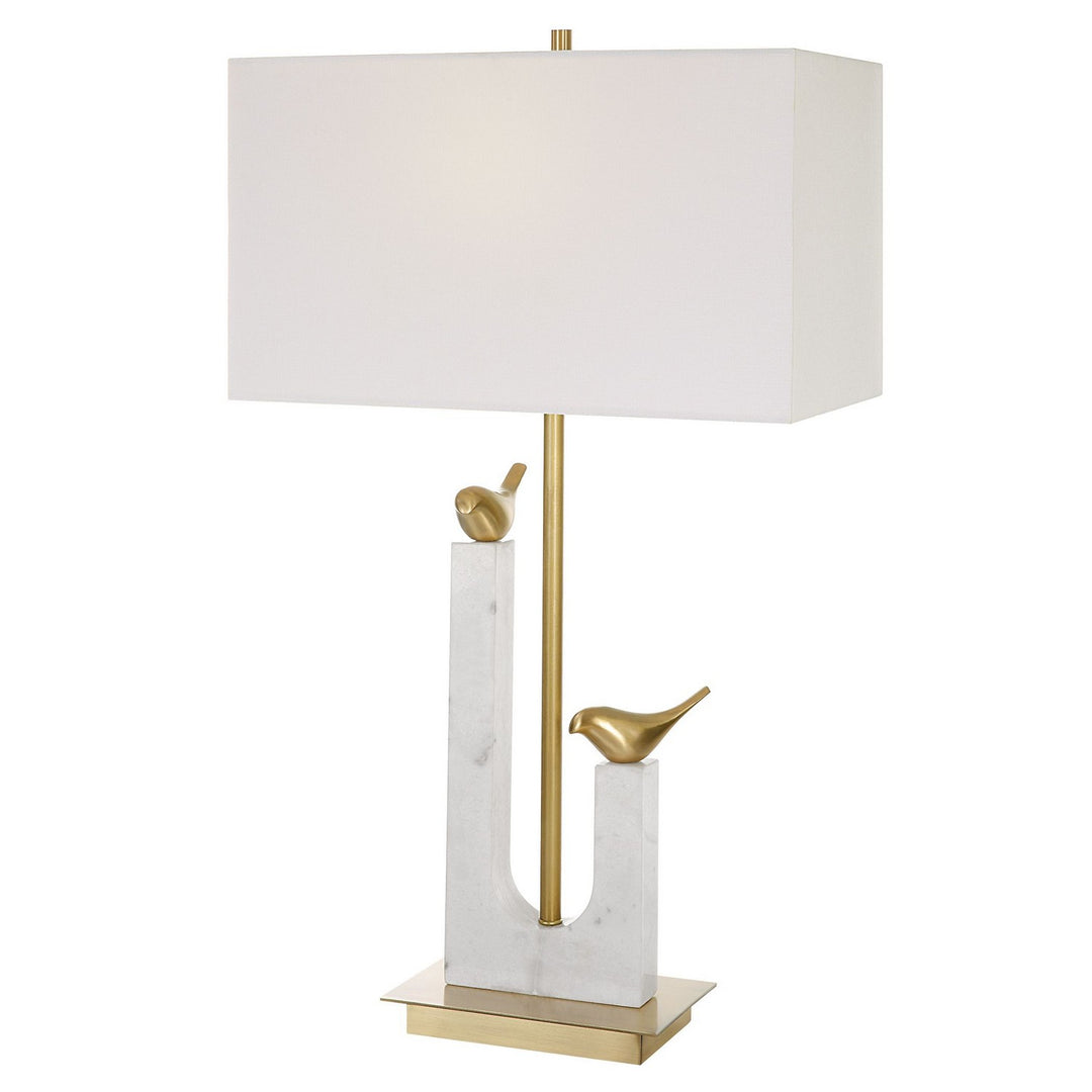 Songbirds One Light Table Lamp in Brushed Brass - available from The Lighting Shoppe, trusted by Canadian homeowners