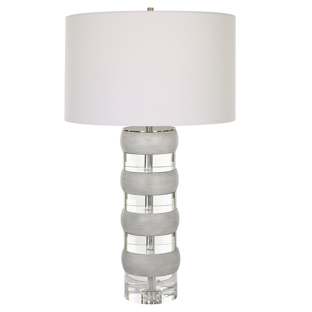 Band Together One Light Table Lamp in Brushed Nickel - available from The Lighting Shoppe, trusted by Canadian homeowners