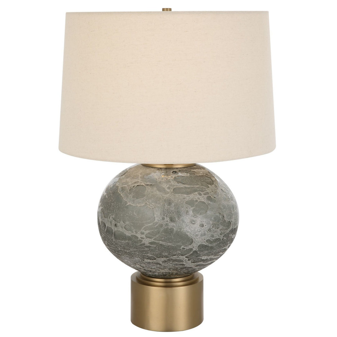 Lunia One Light Table Lamp in Antique Brushed Brass - available from The Lighting Shoppe, trusted by Canadian homeowners