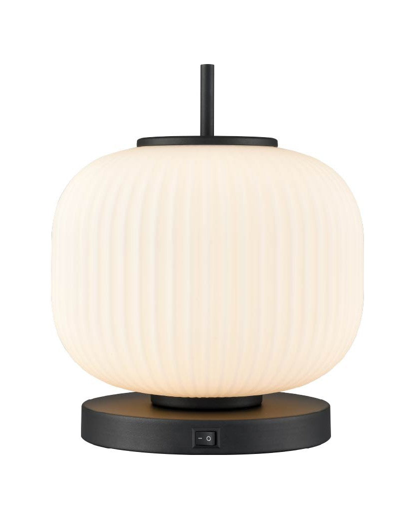Mount Pearl One Light Table Lamp in Graphite w/Ribbed Half Opal Glass - available from The Lighting Shoppe, trusted by Canadian homeowners