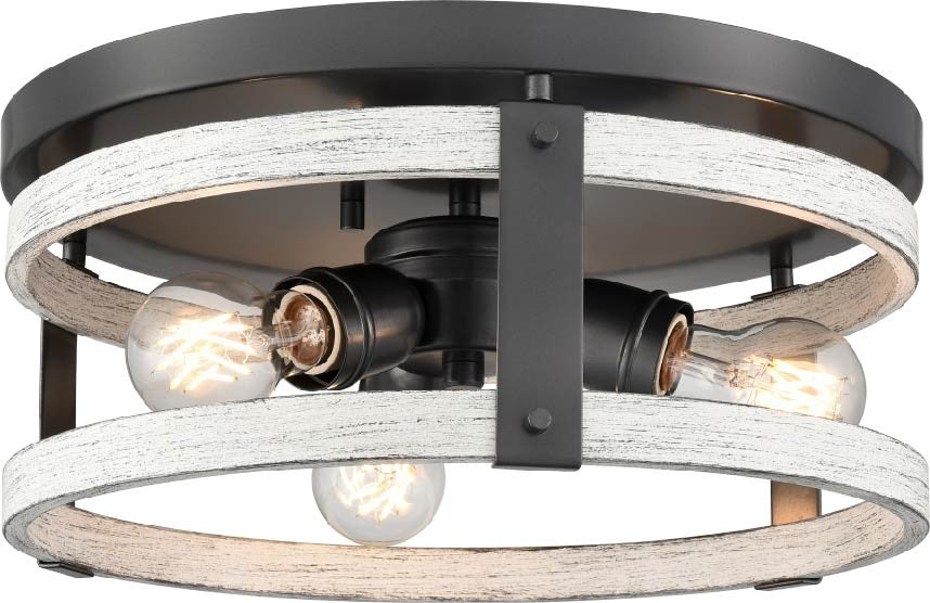 DVI Canada - DVP40332GR+BIW - Three Light Flush Mount - Oakhurst - Graphite And Birchwood
