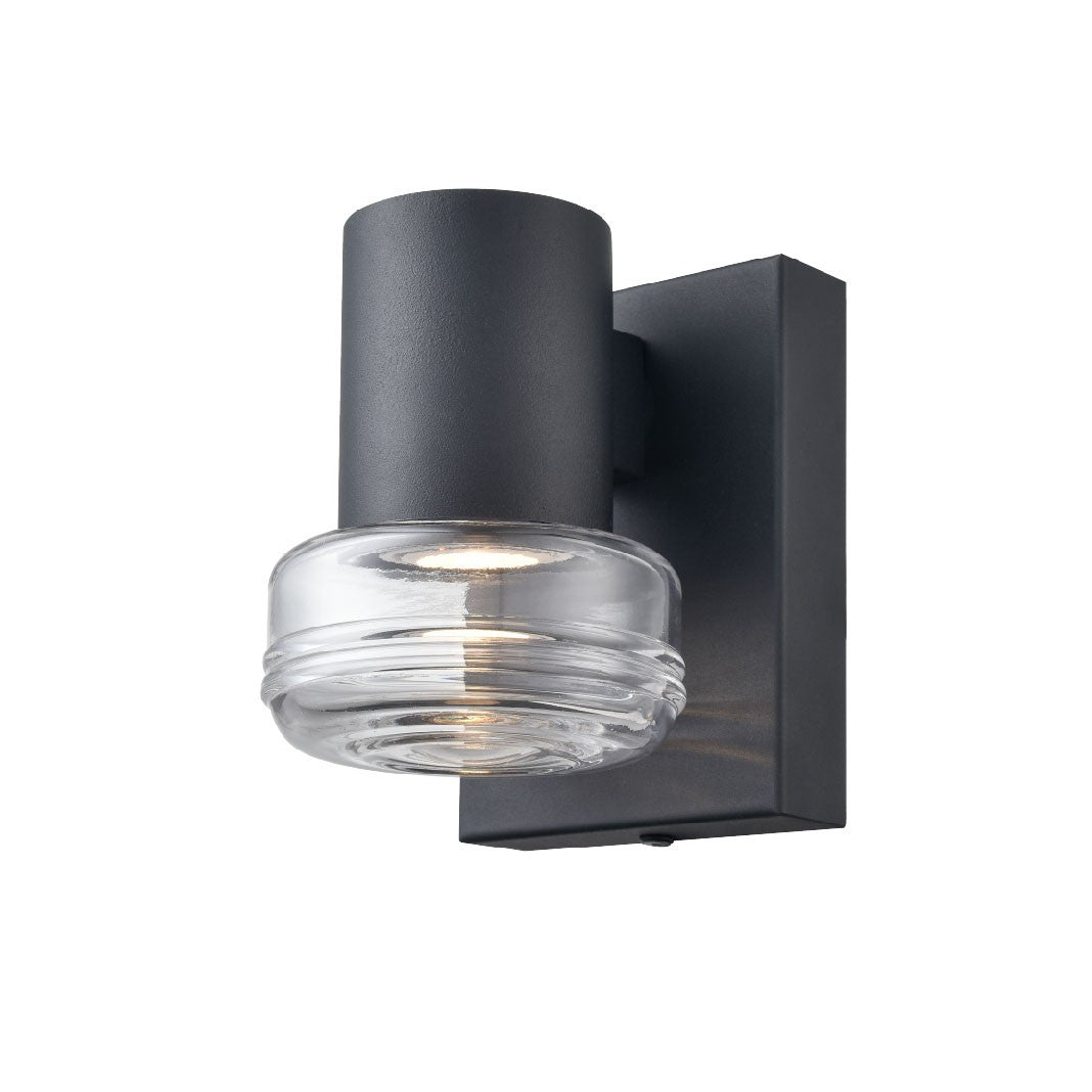DVI Canada - DVP47271BK-RPG - One Light Wall Sconce - Rouge Valley - Black w/Ripple Glass Glass