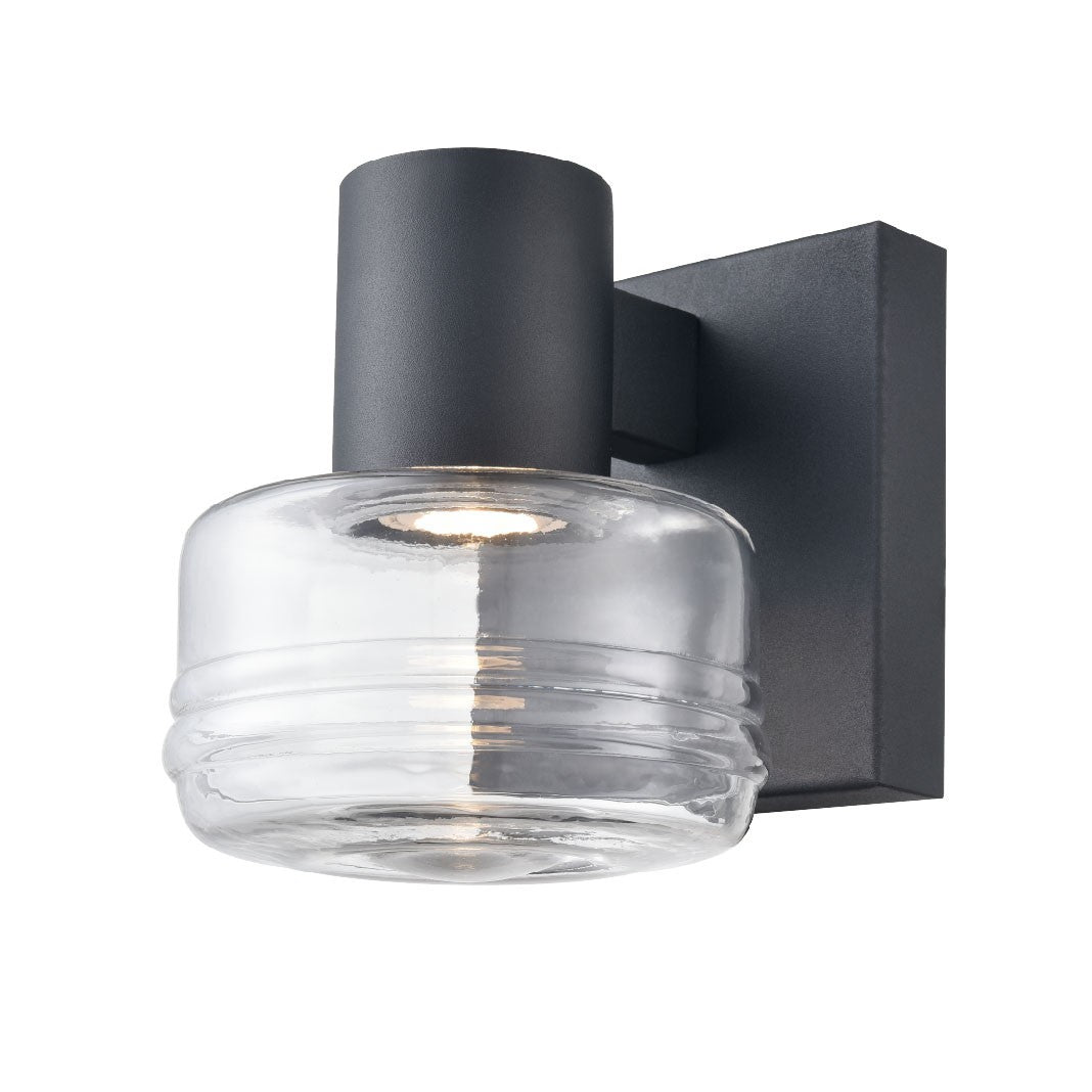 DVI Canada - DVP47273BK-RPG - One Light Wall Sconce - Rouge Valley - Black w/Ripple Glass Glass