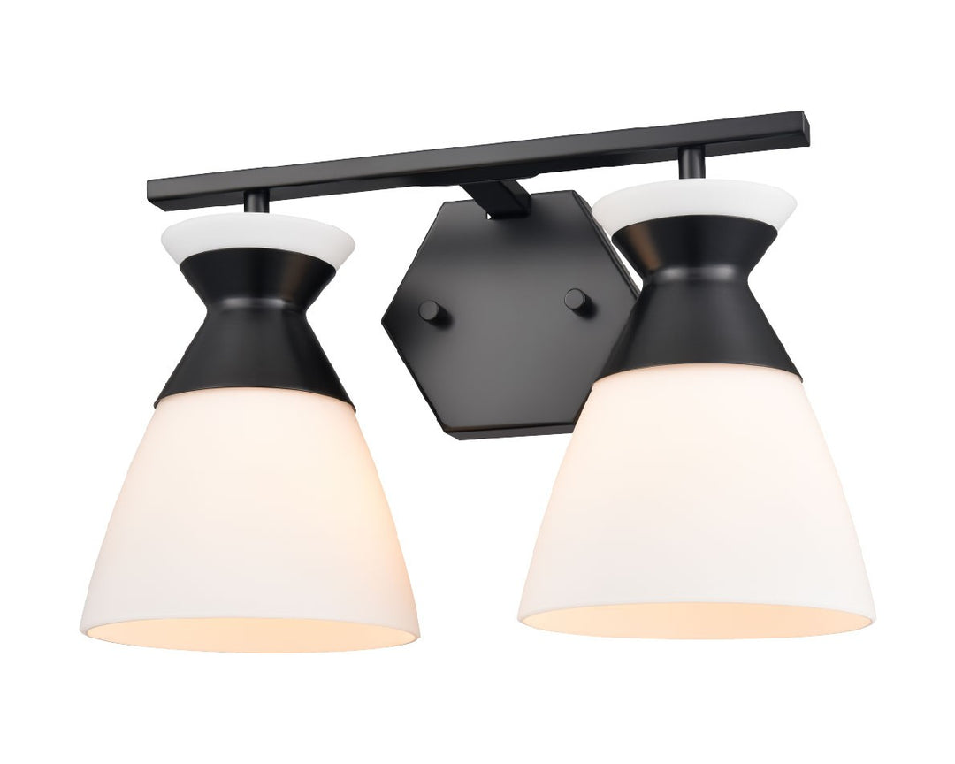 DVI Canada - DVP47422EB-OP - Two Light Vanity - Sunnybrook - Ebony w/Half Opal Glass
