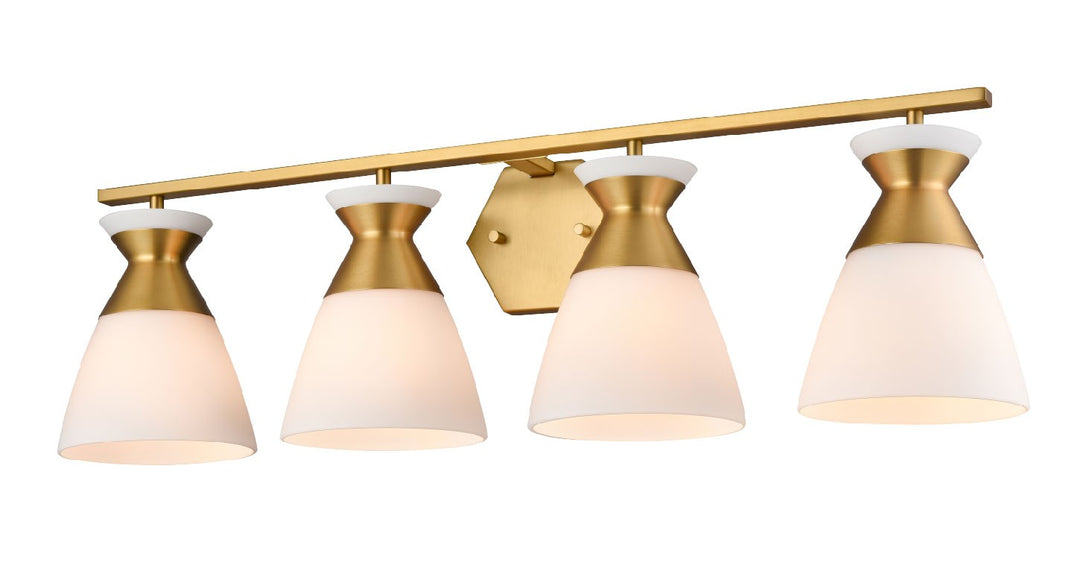 DVI Canada - DVP47444BR-OP - Four Light Vanity - Sunnybrook - Brass w/Half Opal Glass