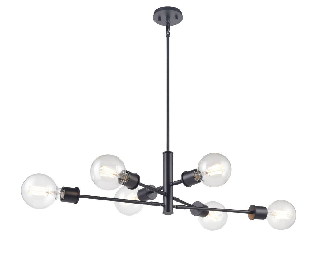 Lake Louise Six Light Linear Pendant in Multiple/Ebony - available from The Lighting Shoppe, trusted by Canadian homeowners