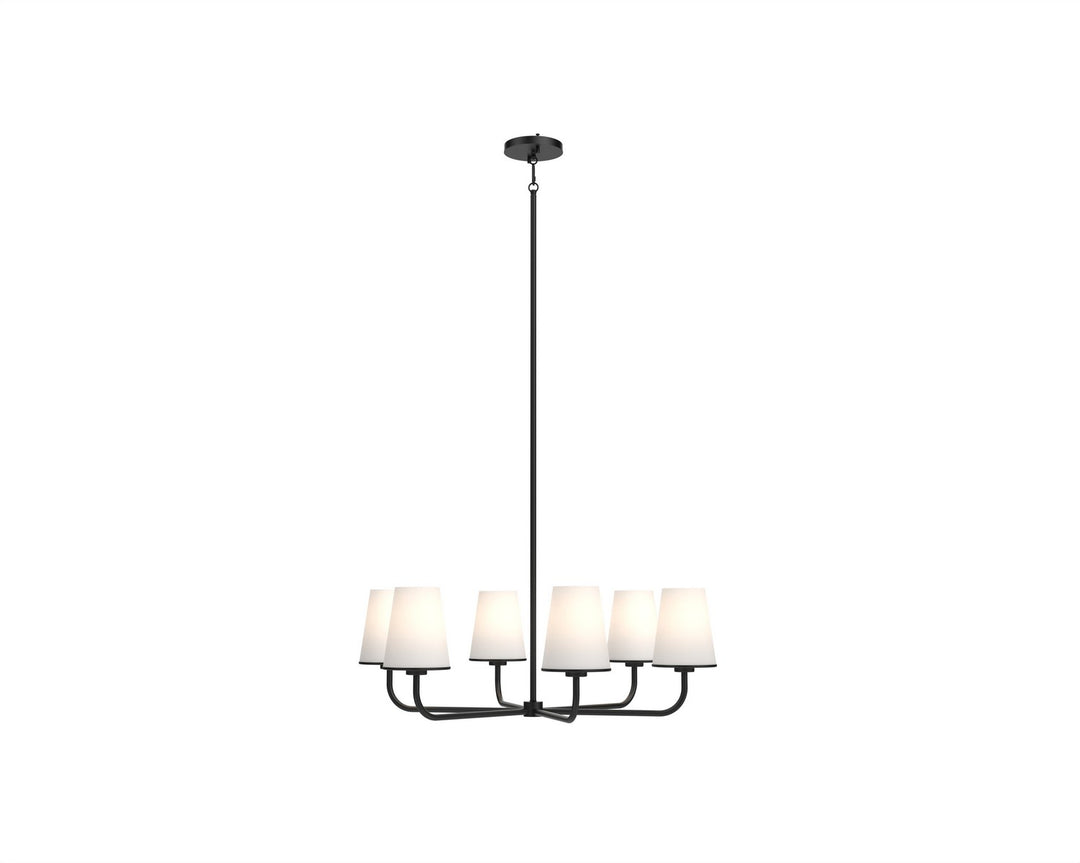 DVI Canada - DVP48026EB-OP - Six Light Chandelier - Kanata - Ebony w/Half Opal Glass