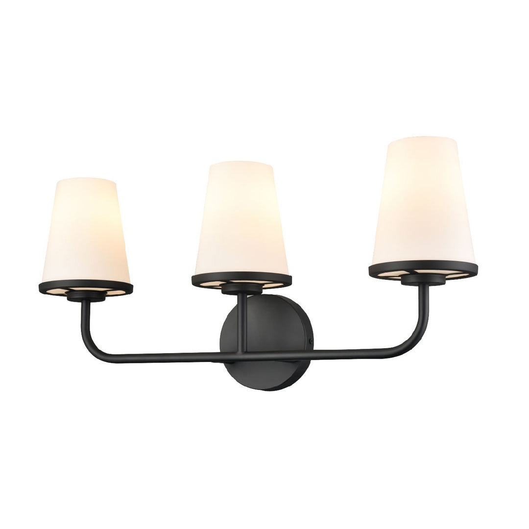 DVI Canada - DVP48043EB-OP - Three Light Vanity - Kanata - Ebony w/Half Opal Glass