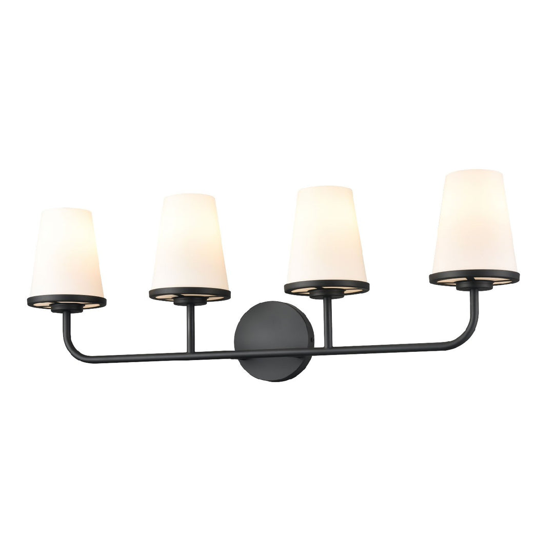 DVI Canada - DVP48044EB-OP - Four Light Vanity - Kanata - Ebony w/Half Opal Glass