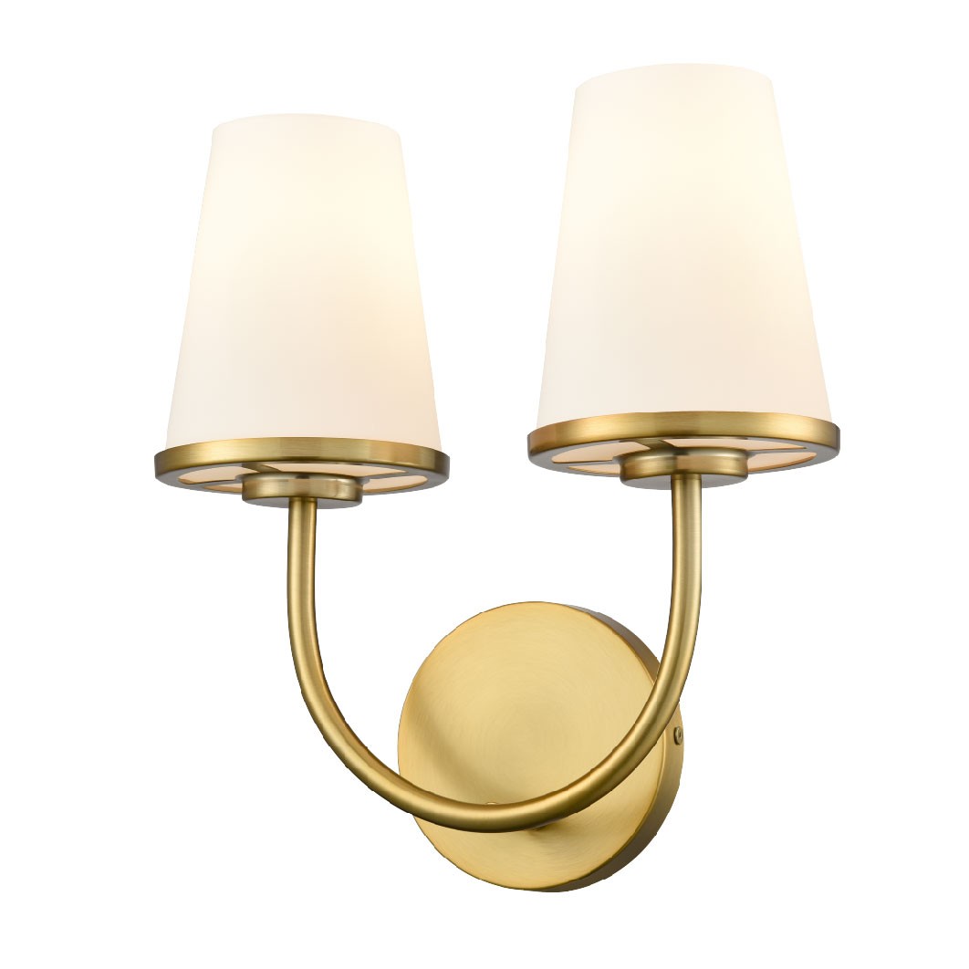 DVI Canada - DVP48099BR-OP - Two Light Wall Sconce - Kanata - Brass w/Half Opal Glass