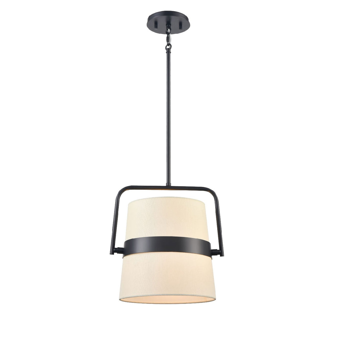 Bon Echo Two Light Pendant in Ebony w/Satin White Shade - available from The Lighting Shoppe, trusted by Canadian homeowners
