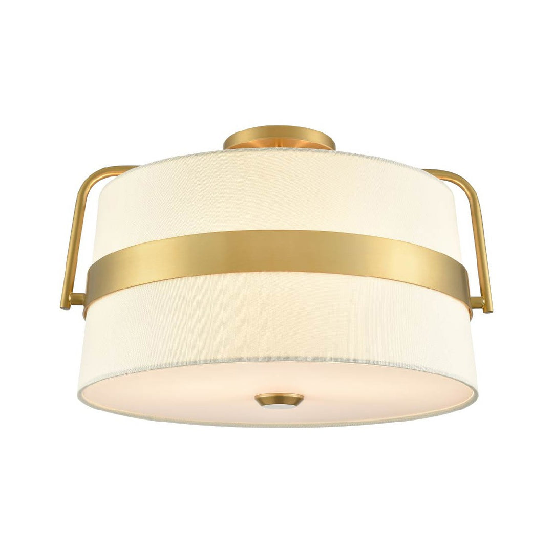 DVI Canada - DVP48412BR-SW - Three Light Semi-Flush Mount - Bon Echo - Brass w/Satin White Shade