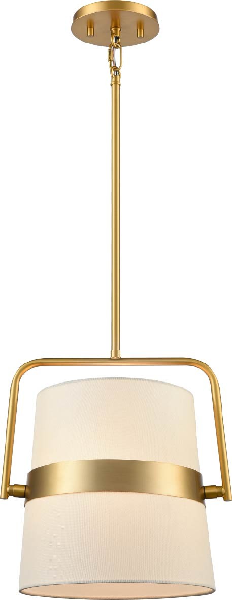 Bon Echo Four Light Pendant in Brass w/Satin White Shade - available from The Lighting Shoppe, trusted by Canadian homeowners