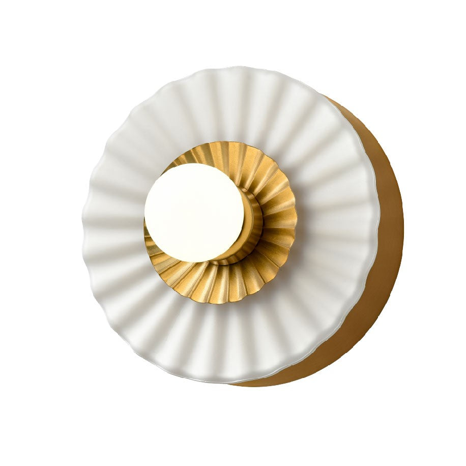 Waverly Heights One Light Wall Sconce in Brass w/Half Opal Glass - available from The Lighting Shoppe, trusted by Canadian homeowners