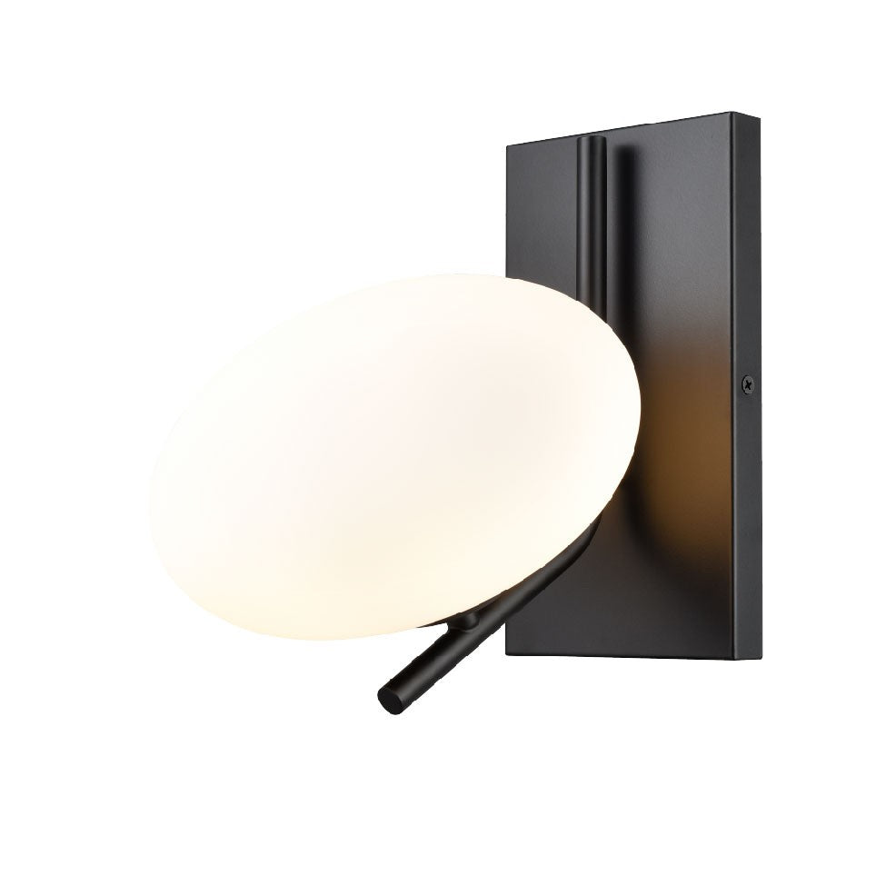 DVI Canada - DVP49001EB-OP - One Light Wall Sconce - Valour Road - Ebony w/Half Opal Glass