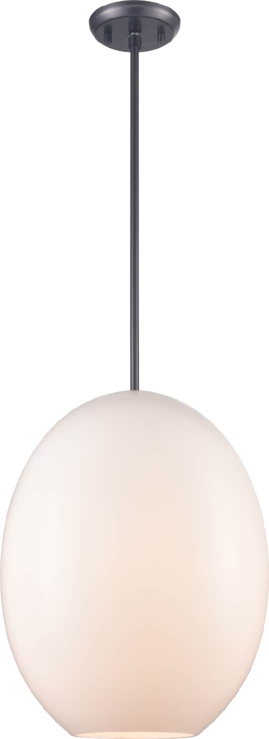 DVI Canada - DVP49020EB-OP - One Light Pendant - Valour Road - Ebony w/Half Opal Glass