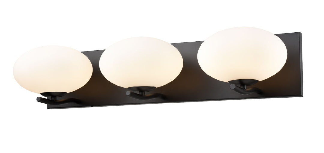 DVI Canada - DVP49043EB-OP - Three Light Vanity - Valour Road - Ebony w/Half Opal Glass