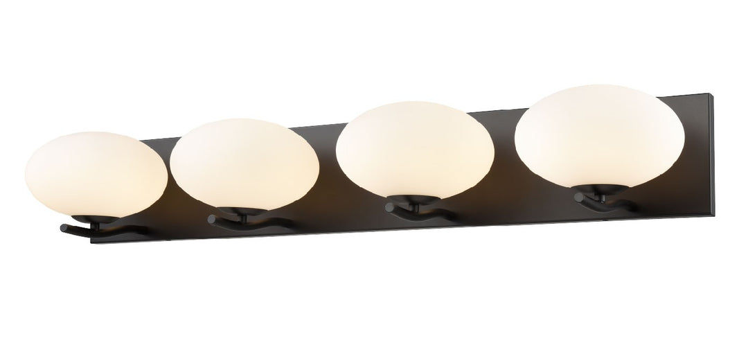 DVI Canada - DVP49044EB-OP - Four Light Vanity - Valour Road - Ebony w/Half Opal Glass