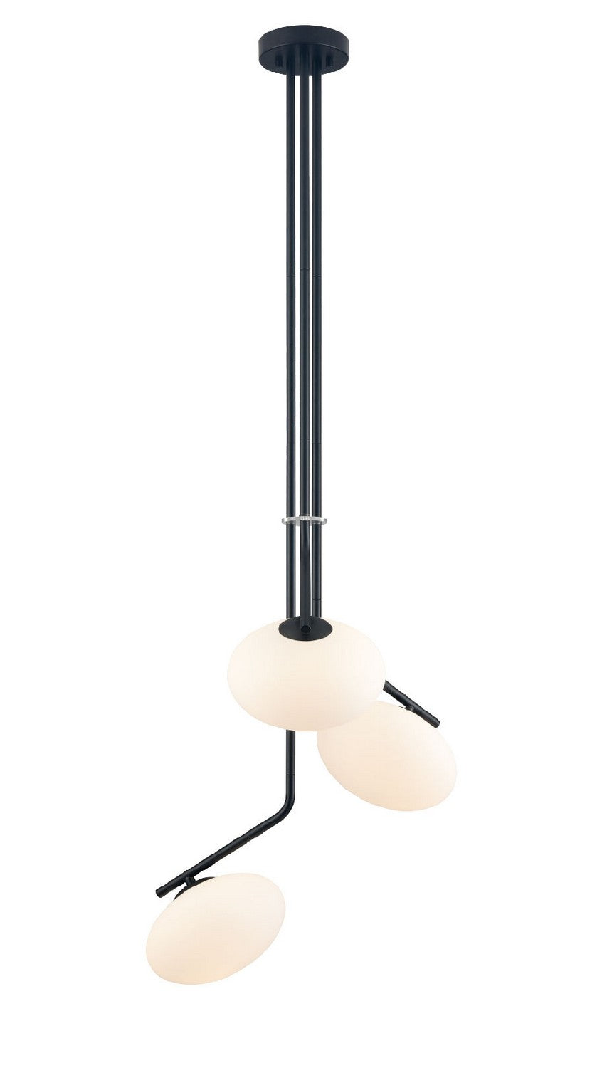 DVI Canada - DVP49053EB-OP - Three Light Pendant - Valour Road - Ebony w/Half Opal Glass