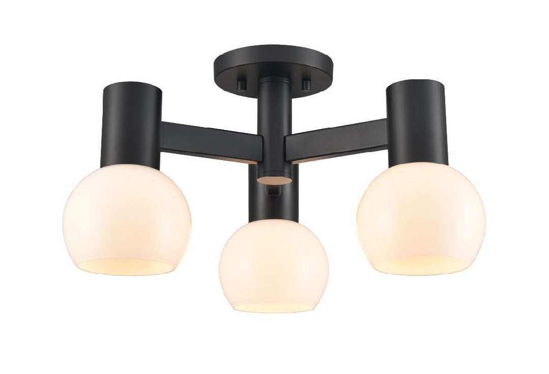 DVI Canada - DVP49412EB-TO - Three Light Semi-Flush Mount - Lillooet - Ebony w/True Opal Glass