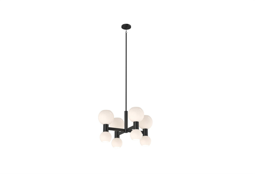 DVI Canada - DVP49424EB-TO - Eight Light Pendant - Lillooet - Ebony w/True Opal Glass