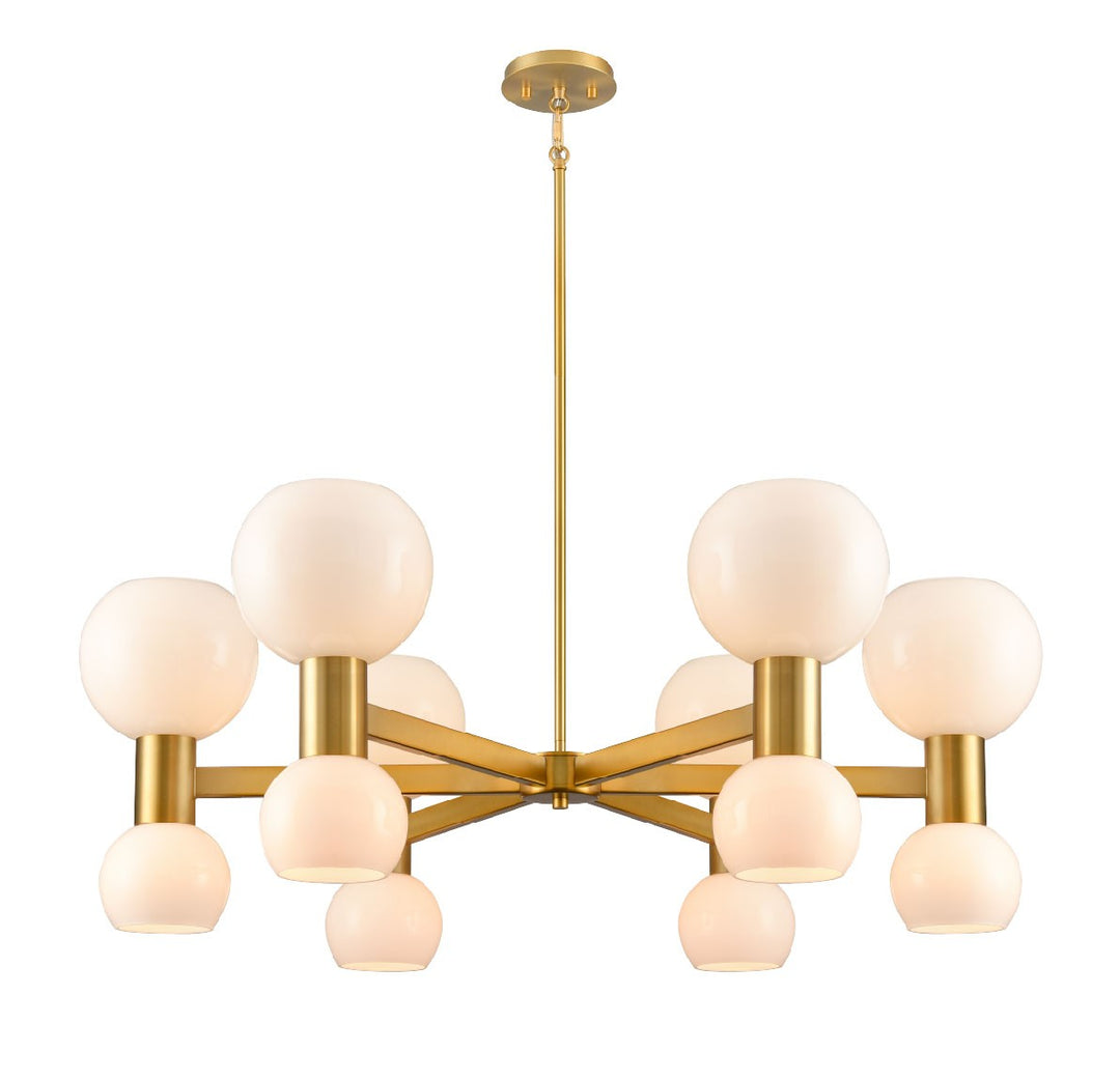 DVI Canada - DVP49426BR-TO - 12 Light Pendant - Lillooet - Brass w/True Opal Glass