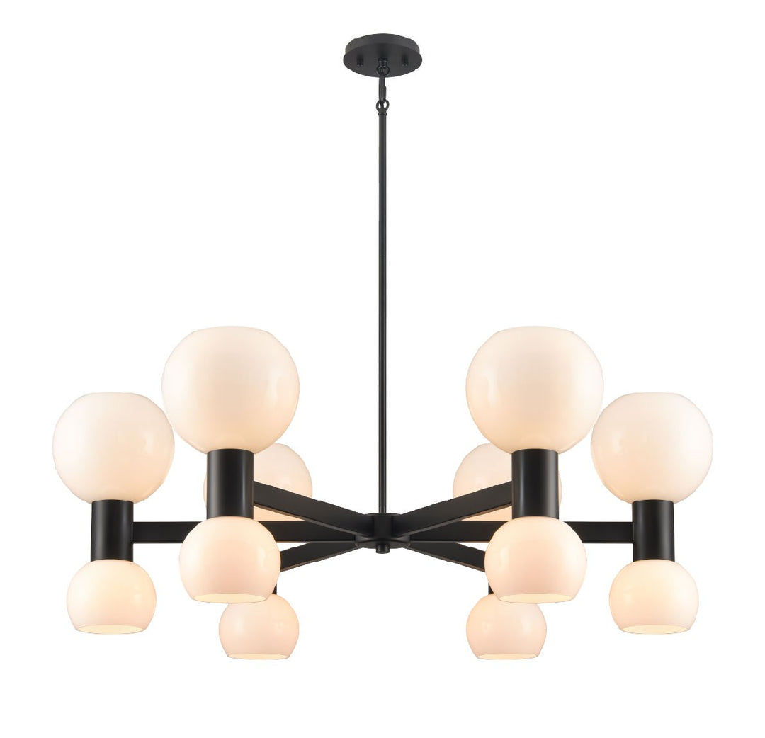 DVI Canada - DVP49426EB-TO - 12 Light Pendant - Lillooet - Ebony w/True Opal Glass